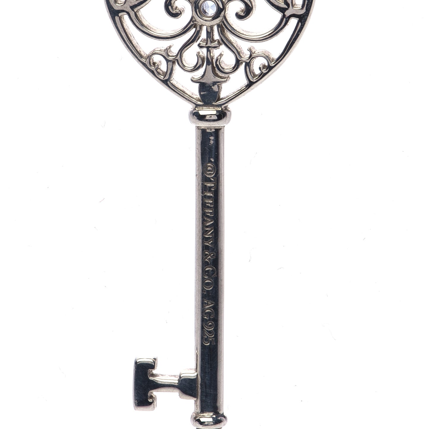 Sterling Silver Blue Sapphire Enchant Heart Key Pendant Necklace