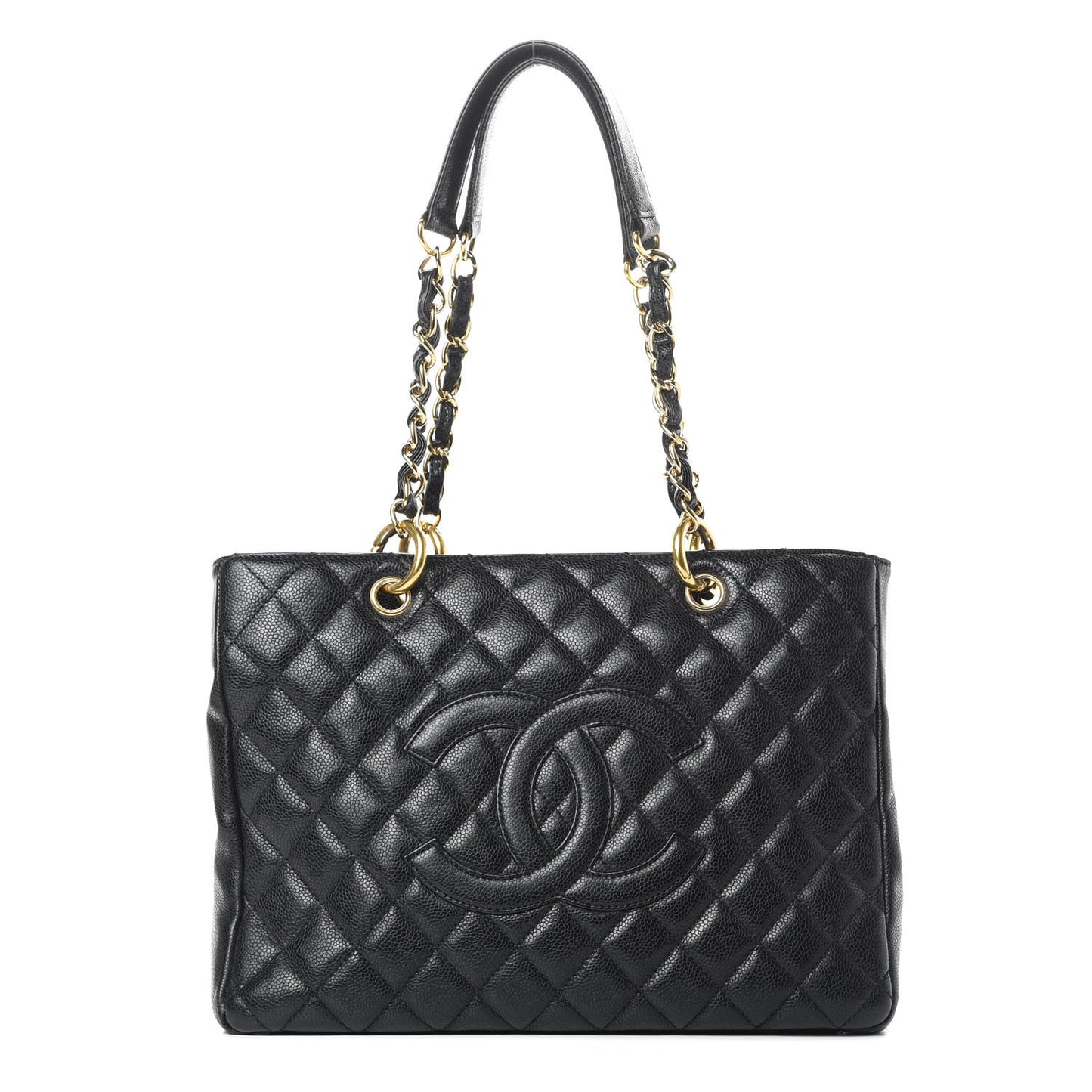 Caviar Quilted Grand Shopping Tote GST Black