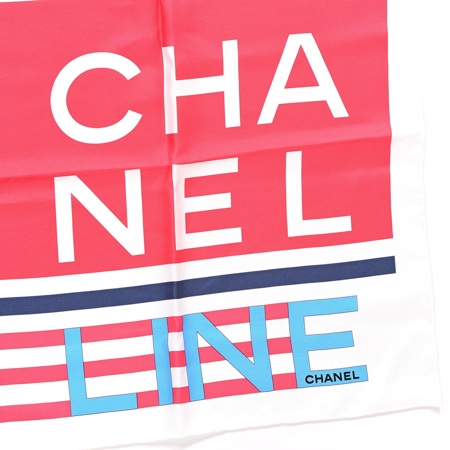 Silk Cruise Print CC Square Scarf Red White