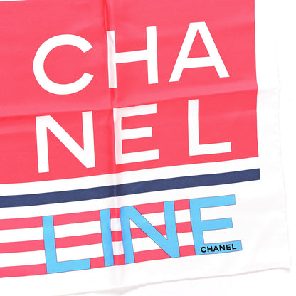Chanel Silk Cruise Print CC Square Scarf Red White 3 of 5