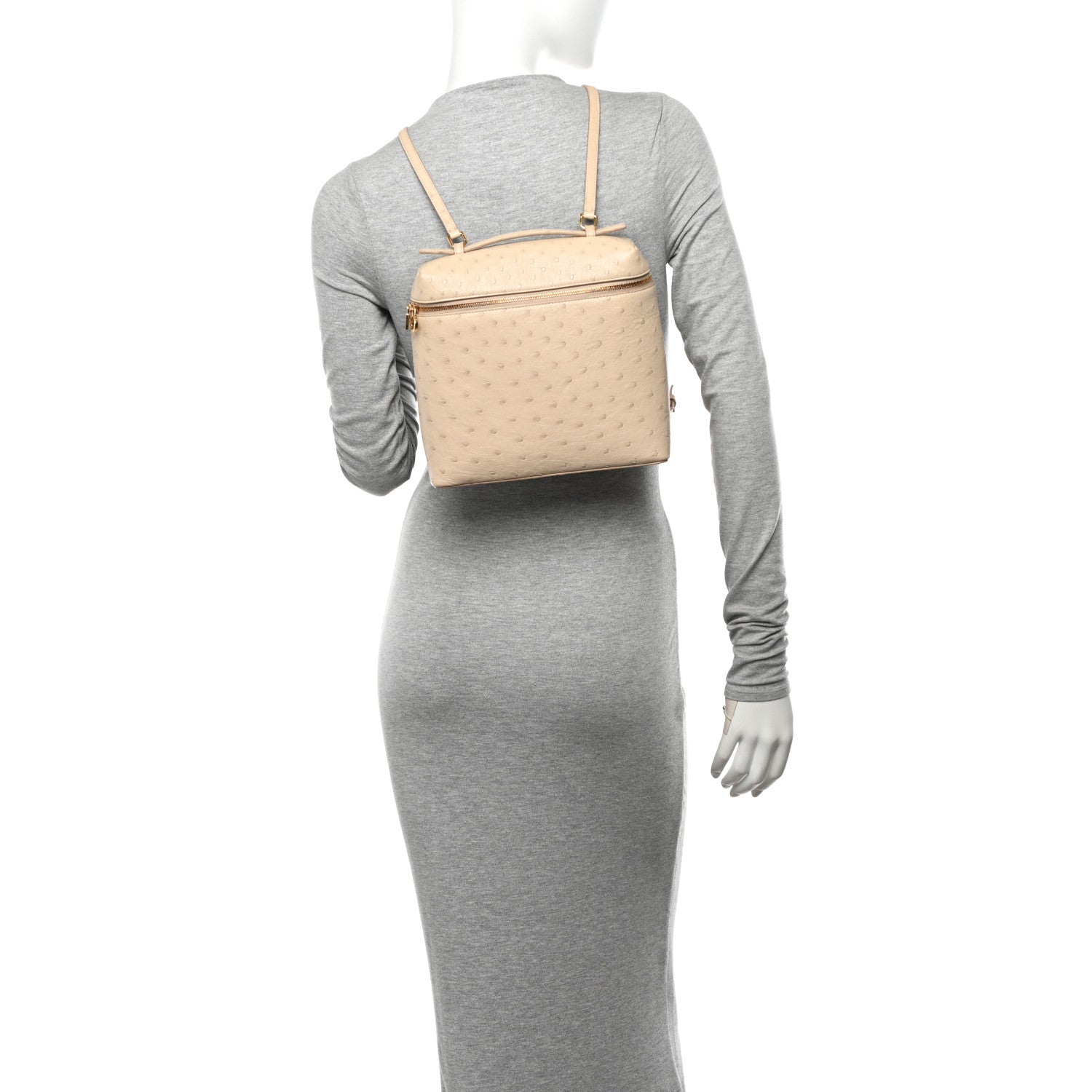 Loro Piana Ostrich L23.5 Extra Pocket Backpack Inca Stone 2 of 9