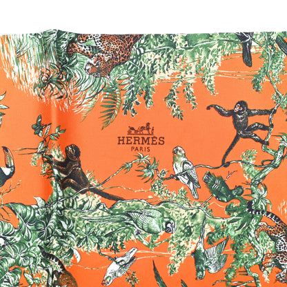 Hermes Silk Equateur Maxi Twilly Cut Orange Vert Mauve 4 of 4