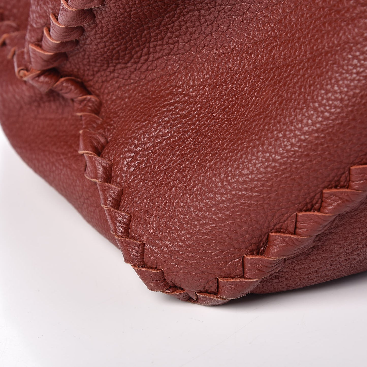 Washed Cervo Deerskin Large Hobo Brique