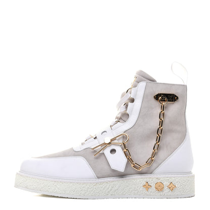 Louis Vuitton Calfskin Suede Mens Creeper Ankle Boots 10 White 1 of 16
