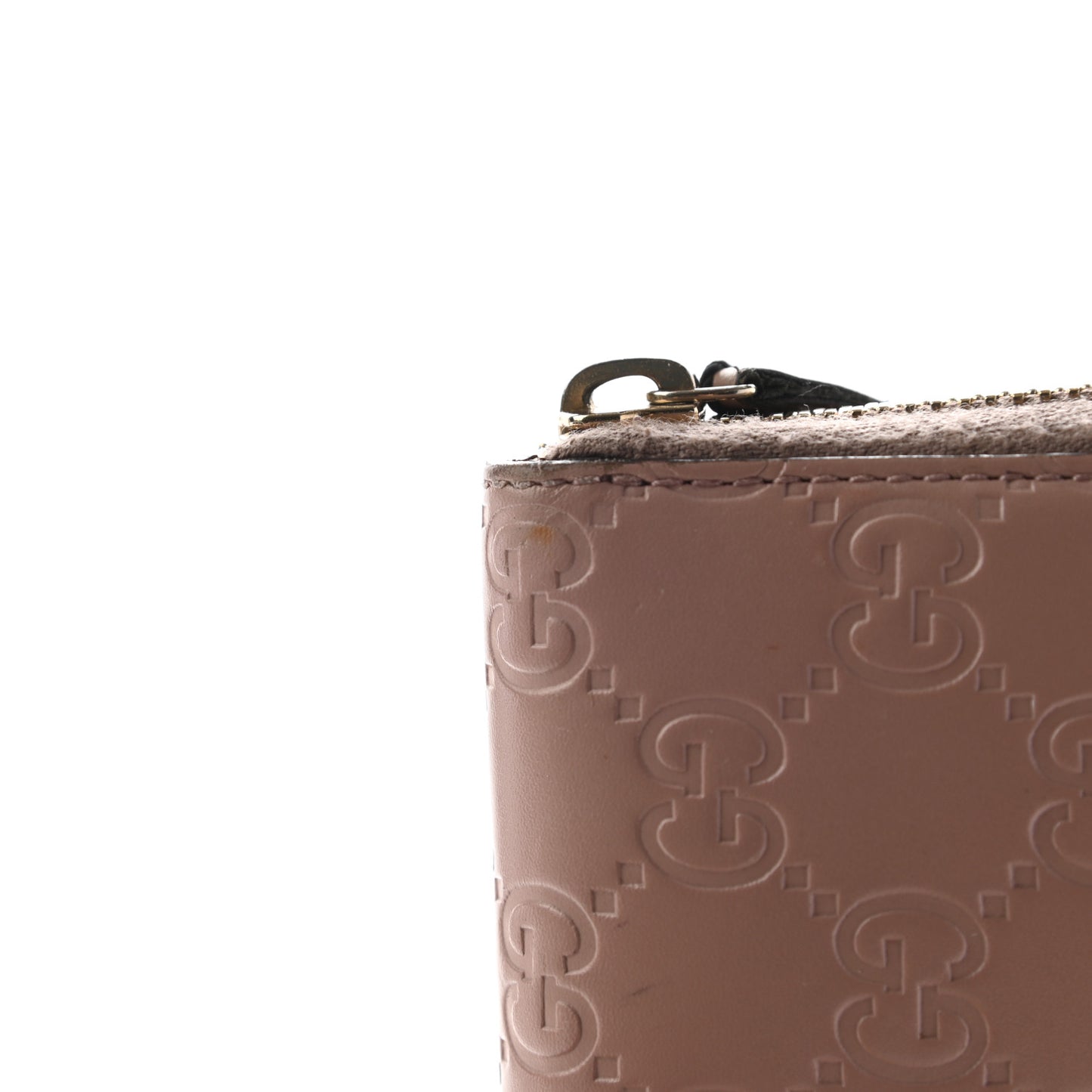 Guccissima Bow Zip Around Wallet Pink