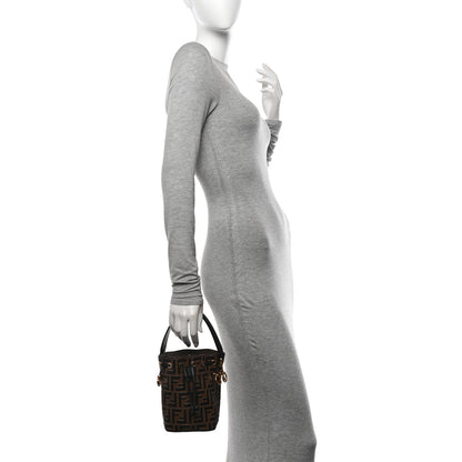 Fendi Vitello Liberty F is Fendi Bi-Color FF 1974 Embossed Mini Mon Tresor Bucket Bag Maya Black 2 of 10