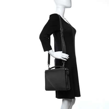 Fendi Cuoio Romano Lavorazione Selleria Stitch Gradient Mini Peekaboo Iconic Fit Satchel Asfalto Black White 2 of 9
