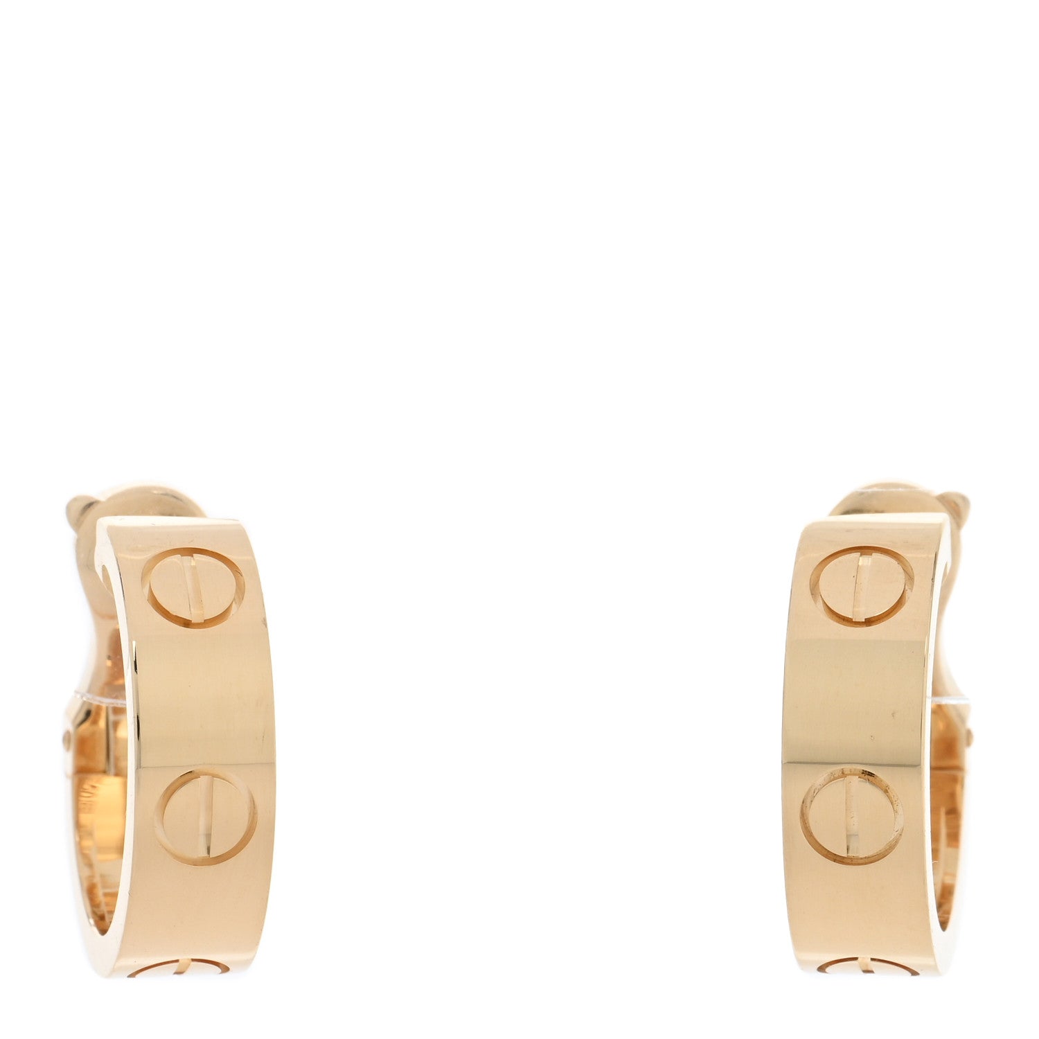 Cartier 18K Yellow Gold 5.5mm LOVE French Clip Hoop Earrings 1 of 5