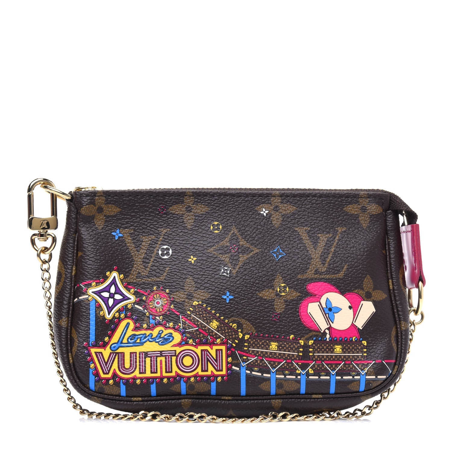 Louis Vuitton Monogram 2020 Christmas Animation Roller Coaster Mini Pochette Accessories Pivoine 1 of 4