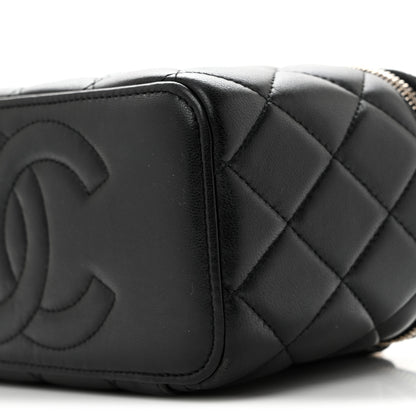 Chanel Lambskin Quilted Pearl Crush Small Vanity Case With Chain Black 11 of 15