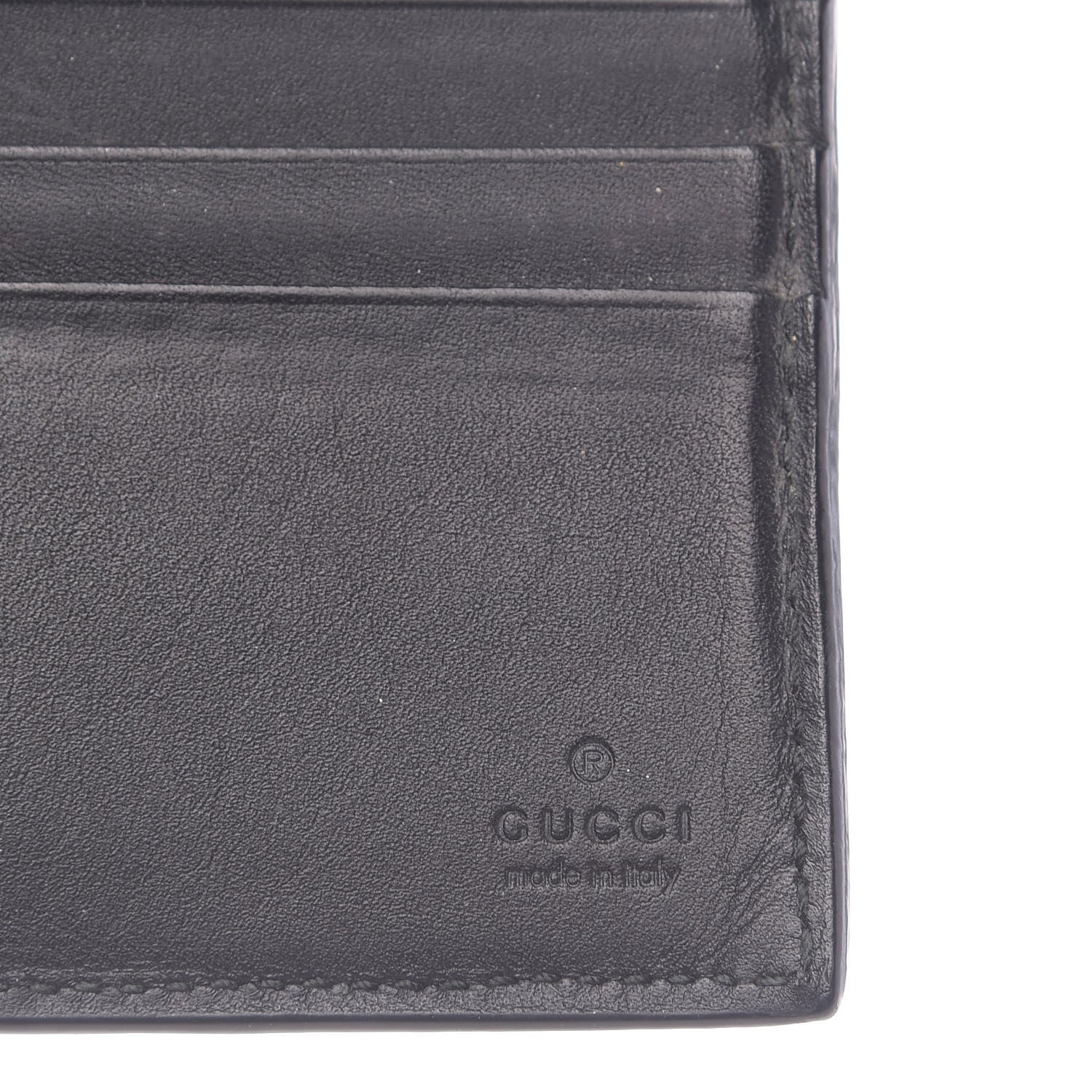 Gucci GG Supreme Monogram Selleria Calfskin Kingsnake Nice Bi-Fold Wallet Beige Ebony Multicolor Black 6 of 7