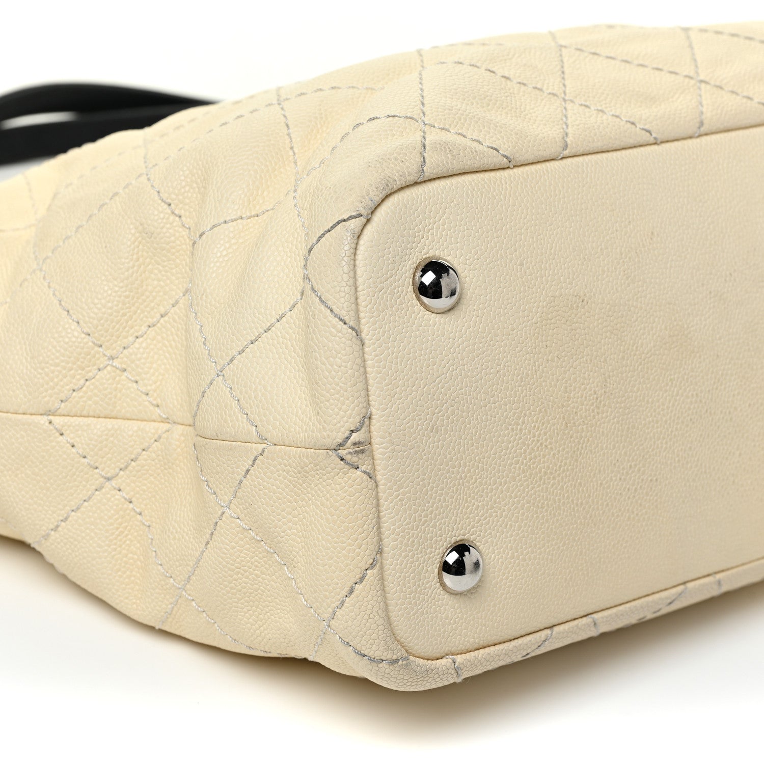 Chanel Grained Calfskin Quilted Small Daily Tote Dark White Black 9 of 16