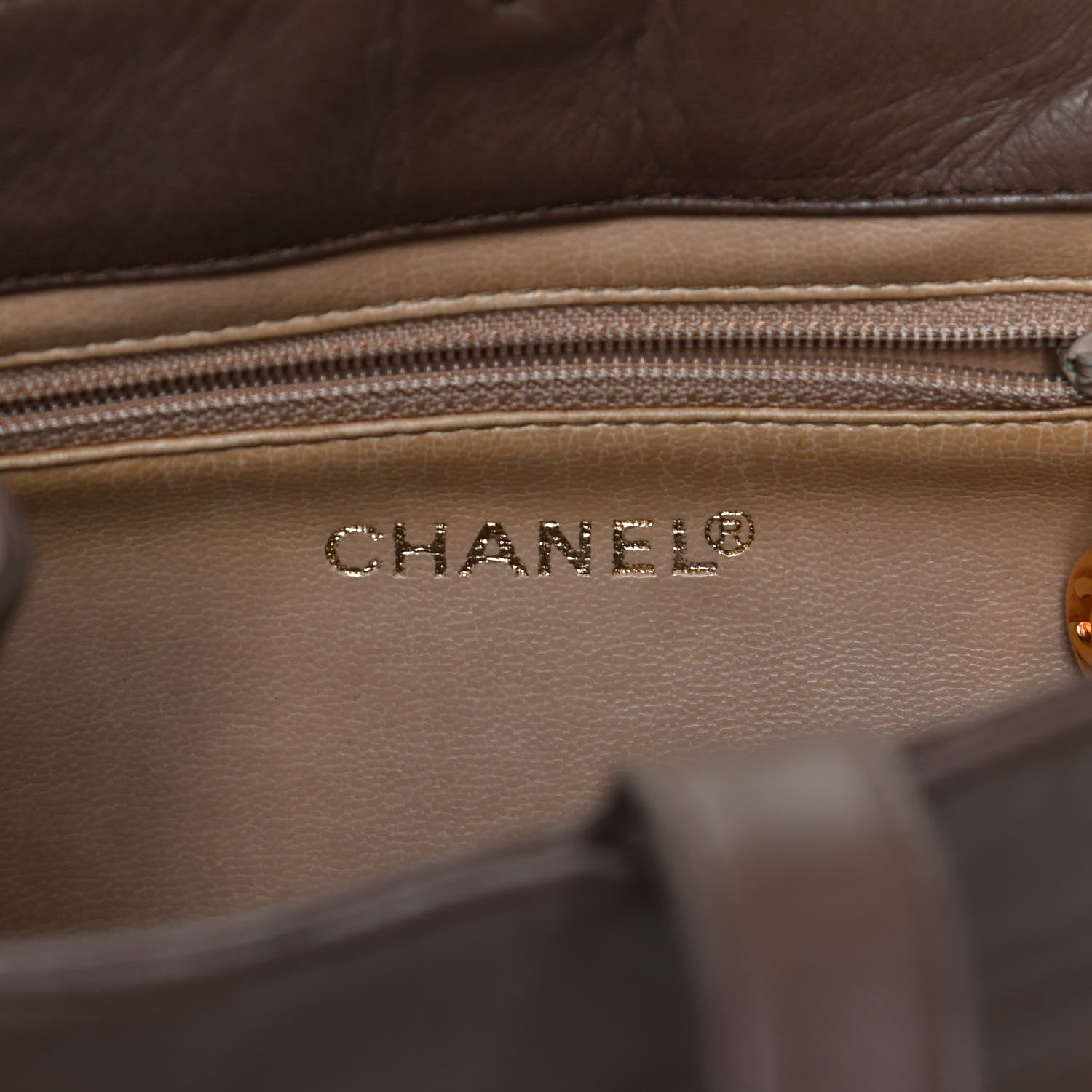 Chanel Lambskin CC Drawstring Shoulder Bag Dark Beige 6 of 17