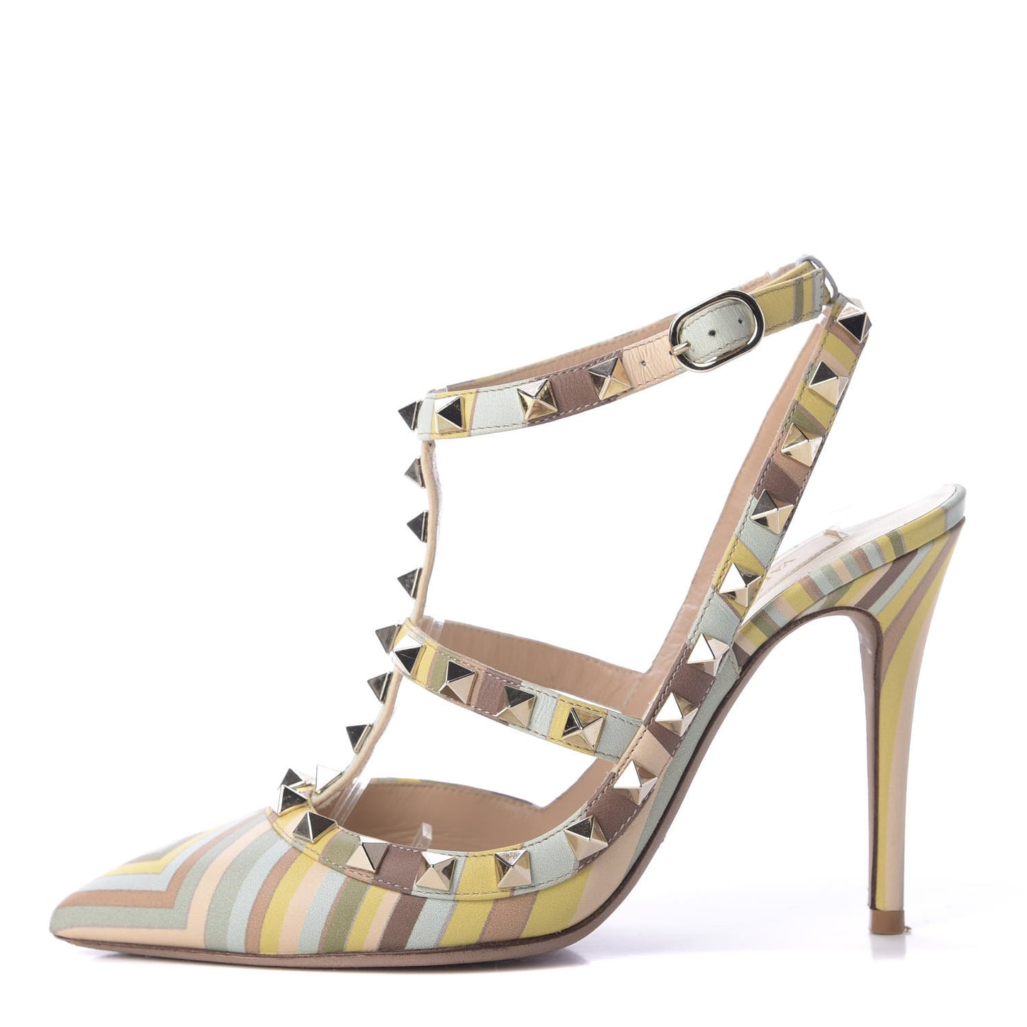 Nappa Native Couture 1975 Rockstud Ankle Strap 100mm Pumps 35 Multicolor