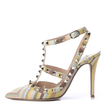 Valentino Garavani Nappa Native Couture 1975 Rockstud Ankle Strap 100mm Pumps 35 Multicolor 1 of 13