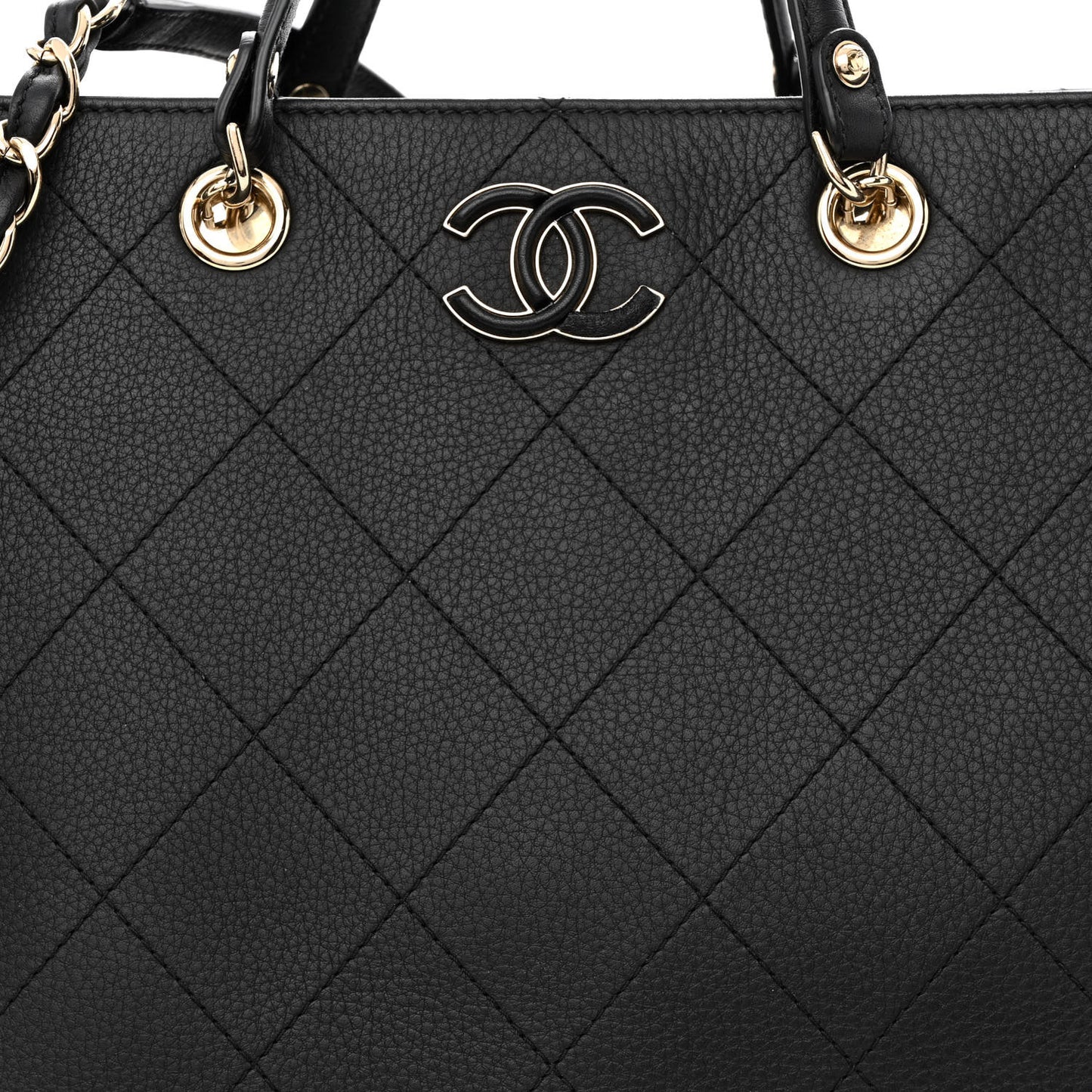 Bullskin Stitched Large Shopping Bag Black
