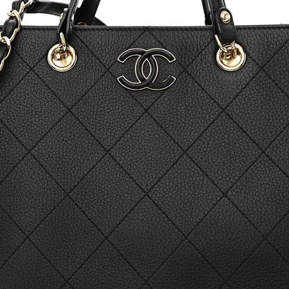 Chanel Bullskin Stitched Large Shopping Bag Black 8 of 11