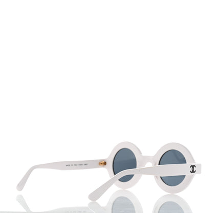 Chanel Round 01944 10601 Sunglasses White Black 4 of 6