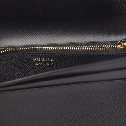 Prada Saffiano Continental Flap Wallet Black 7 of 8