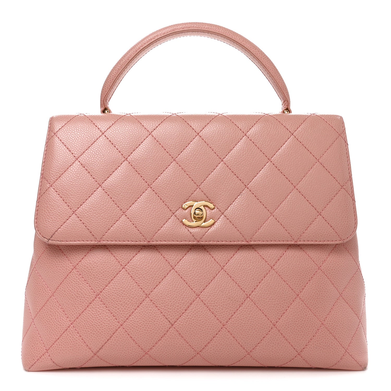 Chanel Caviar Quilted Jumbo Kelly Flap Pink 1 of 10