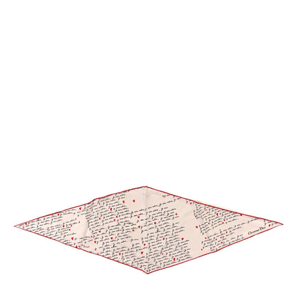 Christian Dior Silk DiorAmour Print Diamond Scarf White Red 1 of 3