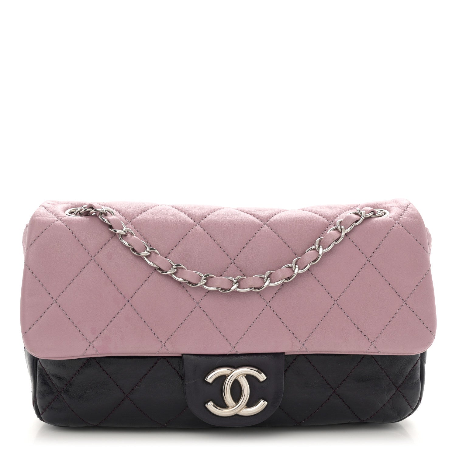 Chanel Lambskin Quilted Bi-Color Medium Single Flap Light Purple 1 of 13