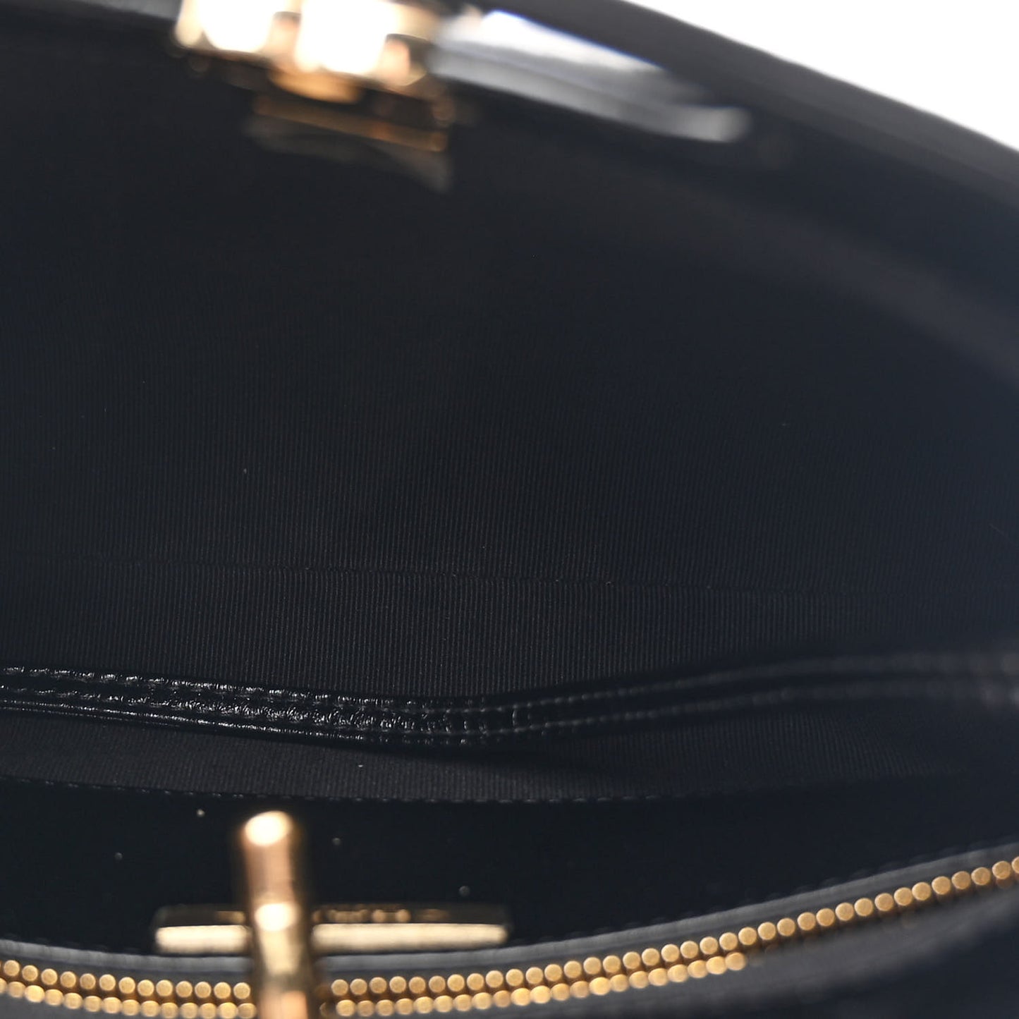 Shiny Crumpled Calfskin Quilted Mini 31 Shopping Bag Black