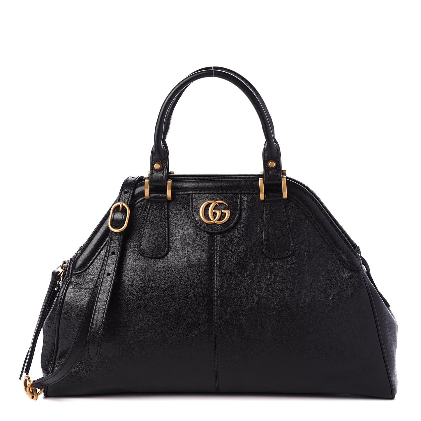 Calfskin Medium Re(Belle) Top Handle Bag Black