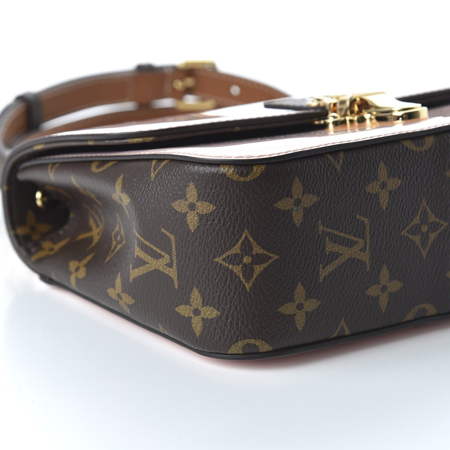 Patent Calfskin Monogram Cherrywood BB Rose Ballerine