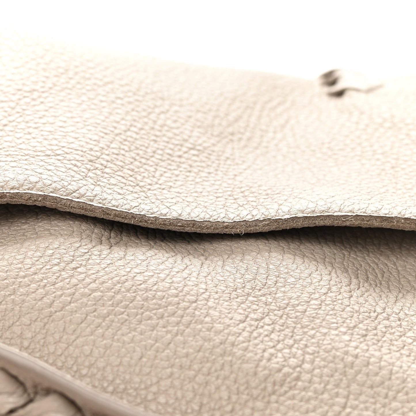 Washed Cervo Deerskin Large Hobo Light Grey