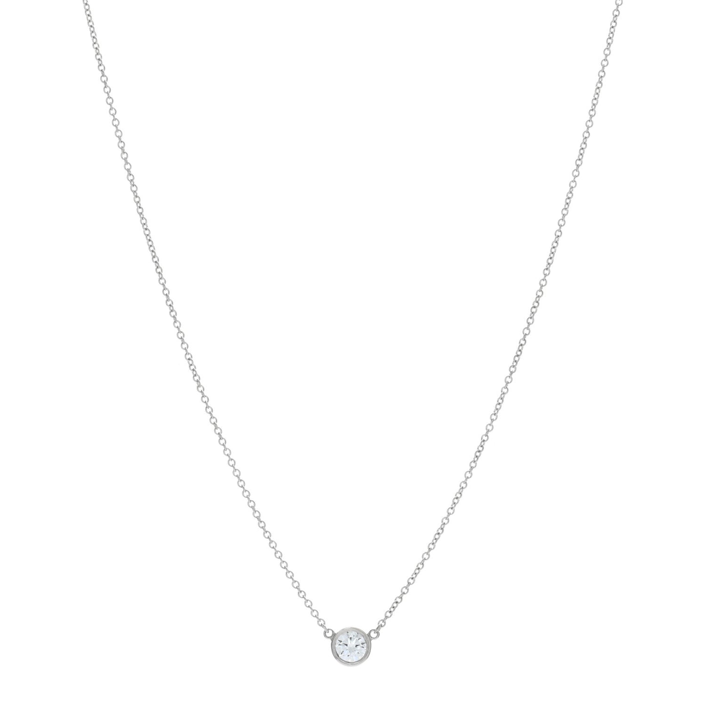 Platinum Diamond .40ct Elsa Peretti Diamonds by the Yard Pendant Necklace