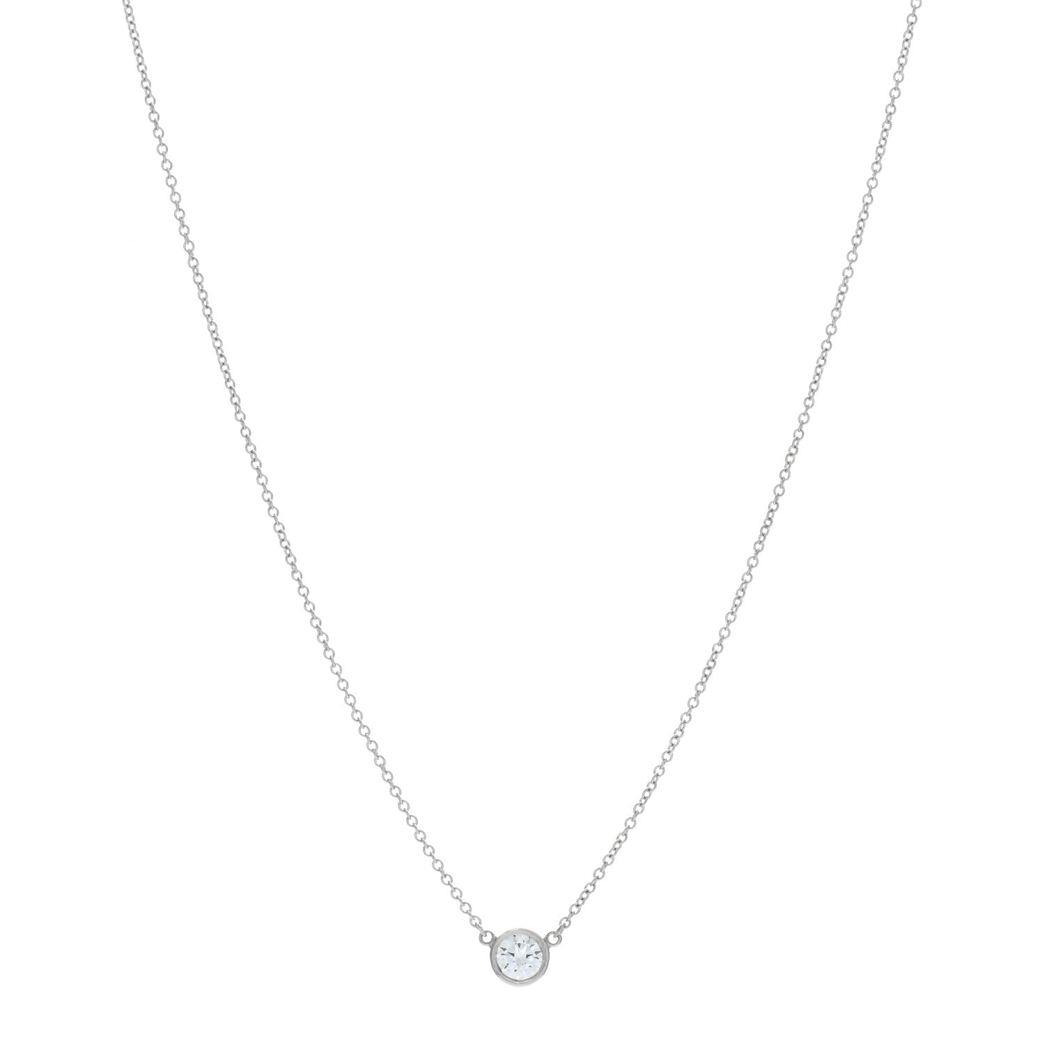 Tiffany Platinum Diamond .40ct Elsa Peretti Diamonds by the Yard Pendant Necklace 1 of 5