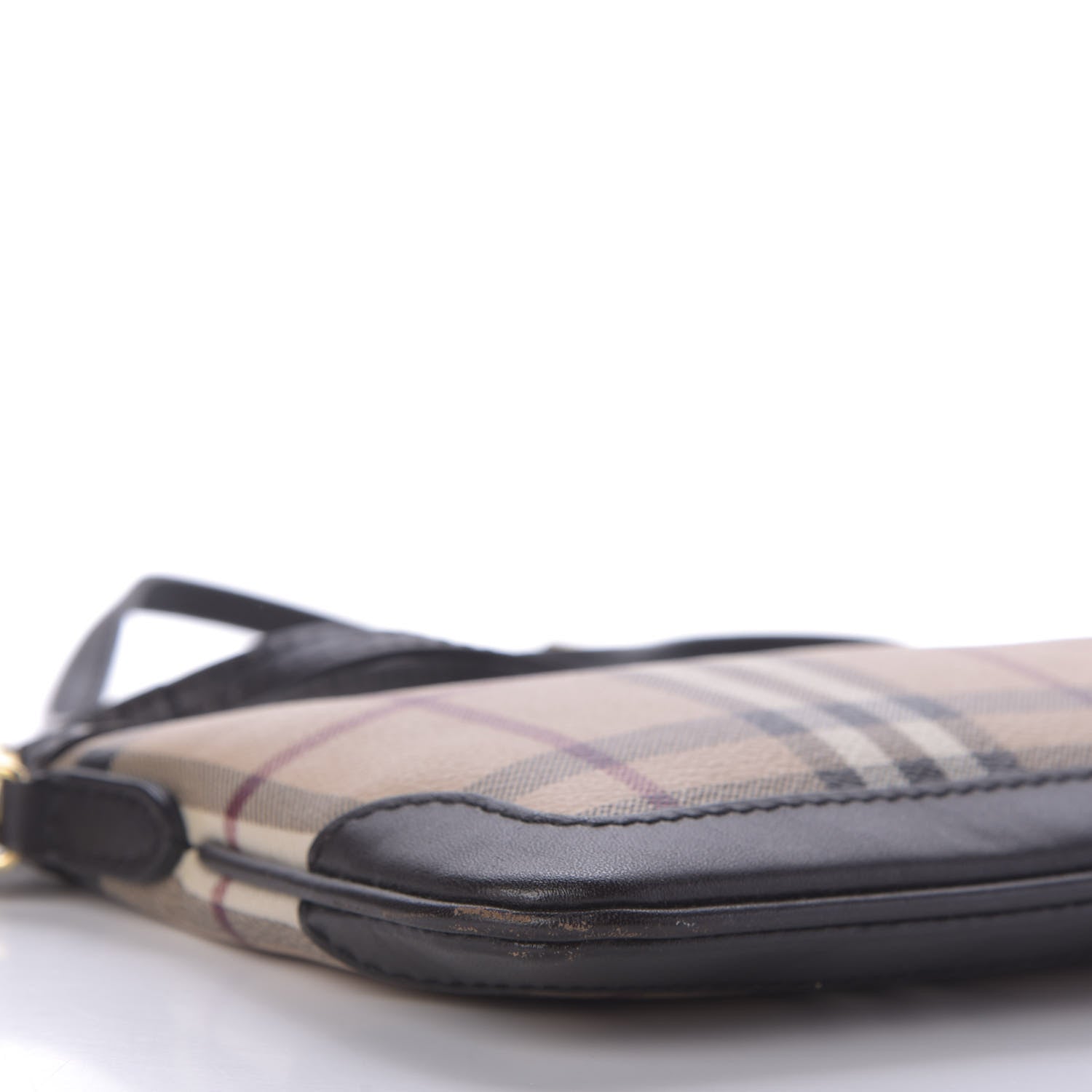 Burberry Haymarket Check Small Peyton Crossbody Clutch Bag Chocolate 7 of 9
