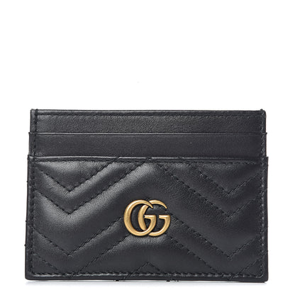 Gucci Calfskin Matelasse GG Marmont Card Holder Black 1 of 8