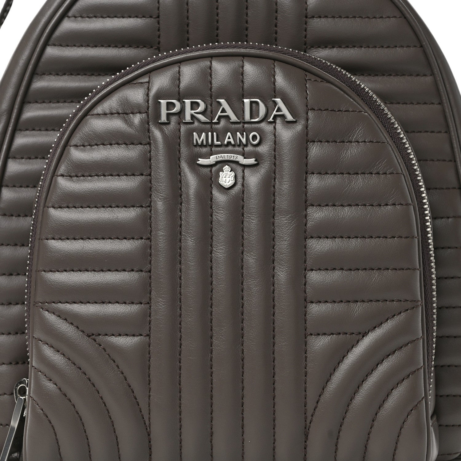 Prada Soft Calfskin Impunture Diagramme Day Backpack Bambu 7 of 12