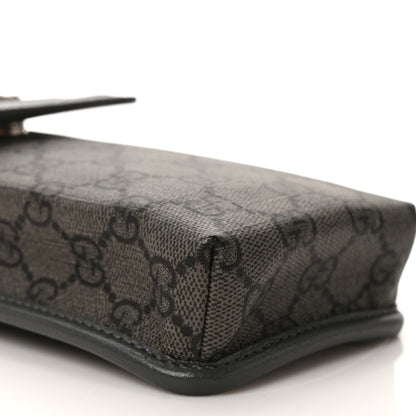 Gucci GG Supreme Monogram Textured Dollar Calfskin Phone Crossbody Bag Grey Black Graphite Grey 7 of 9
