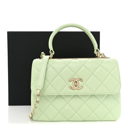 Chanel Lambskin Quilted Small Trendy CC Flap Dual Handle Bag Light Green 17 of 17