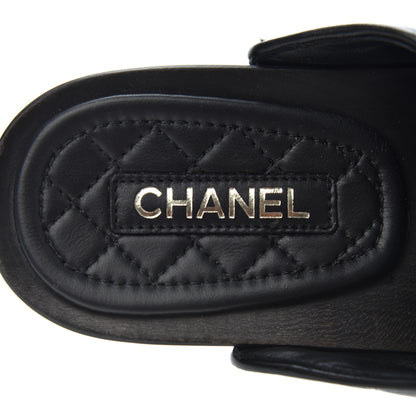 Chanel Lambskin Quilted CC Clogs 36 Black 7 of 10