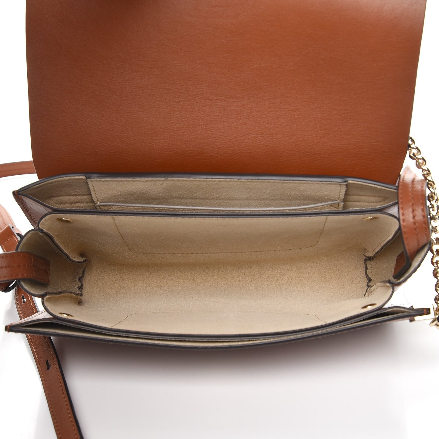 Suede Calfskin Small Faye Shoulder Bag Tobacco