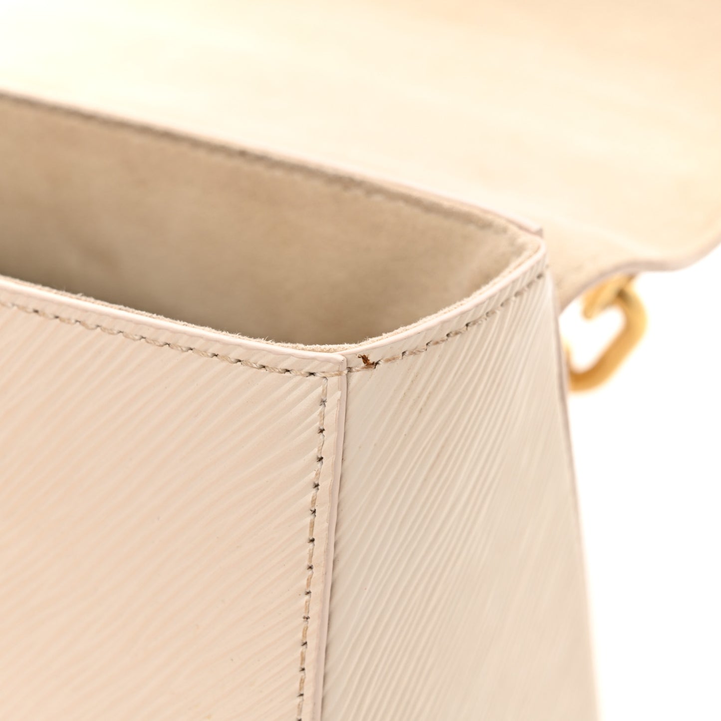 Epi Twist Braided Chain Shoulder Bag PM Quartz White