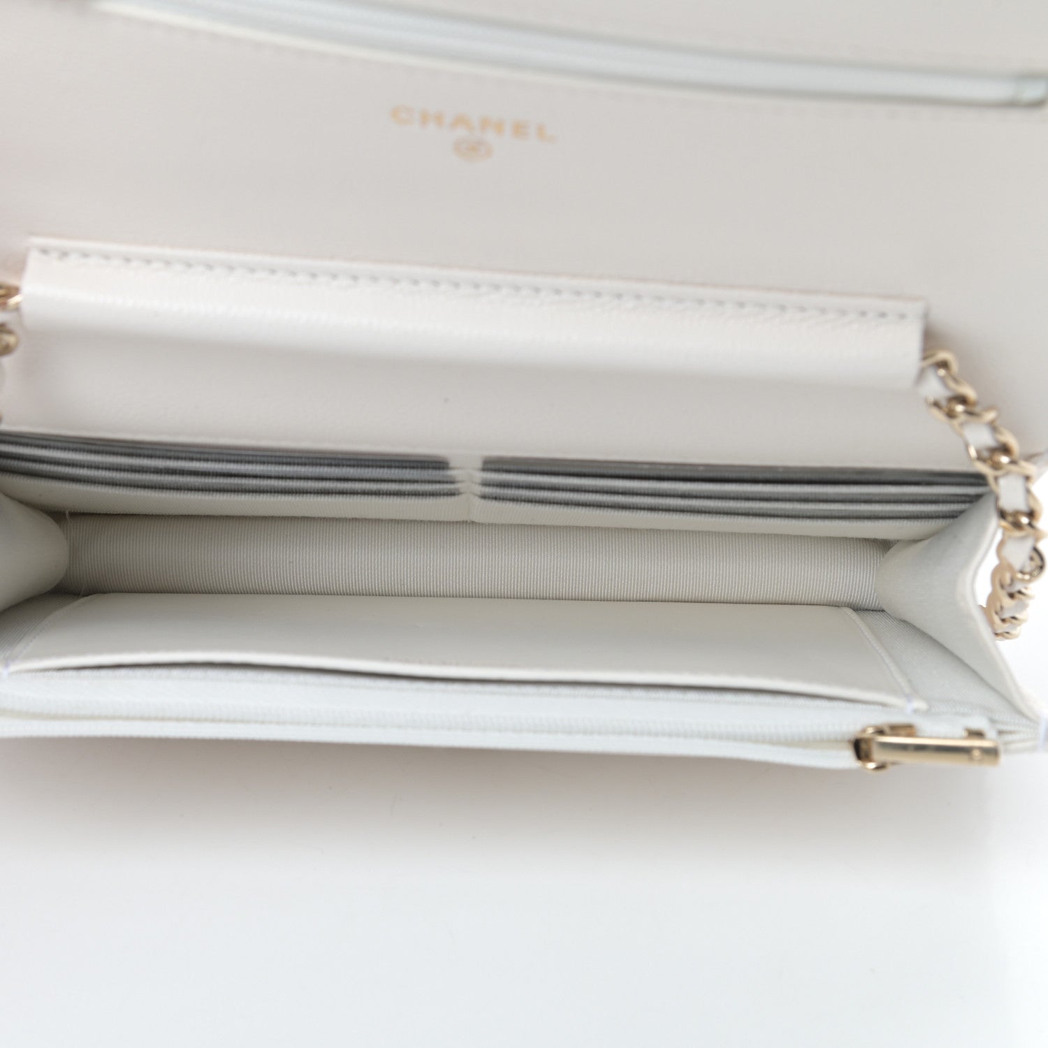 Chanel Caviar Quilted Wallet On Chain WOC White 5 of 12
