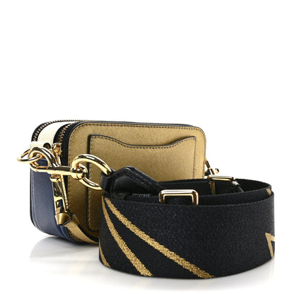 Marc Jacobs Saffiano Small Snapshot Camera Bag Gold Navy 3 of 10