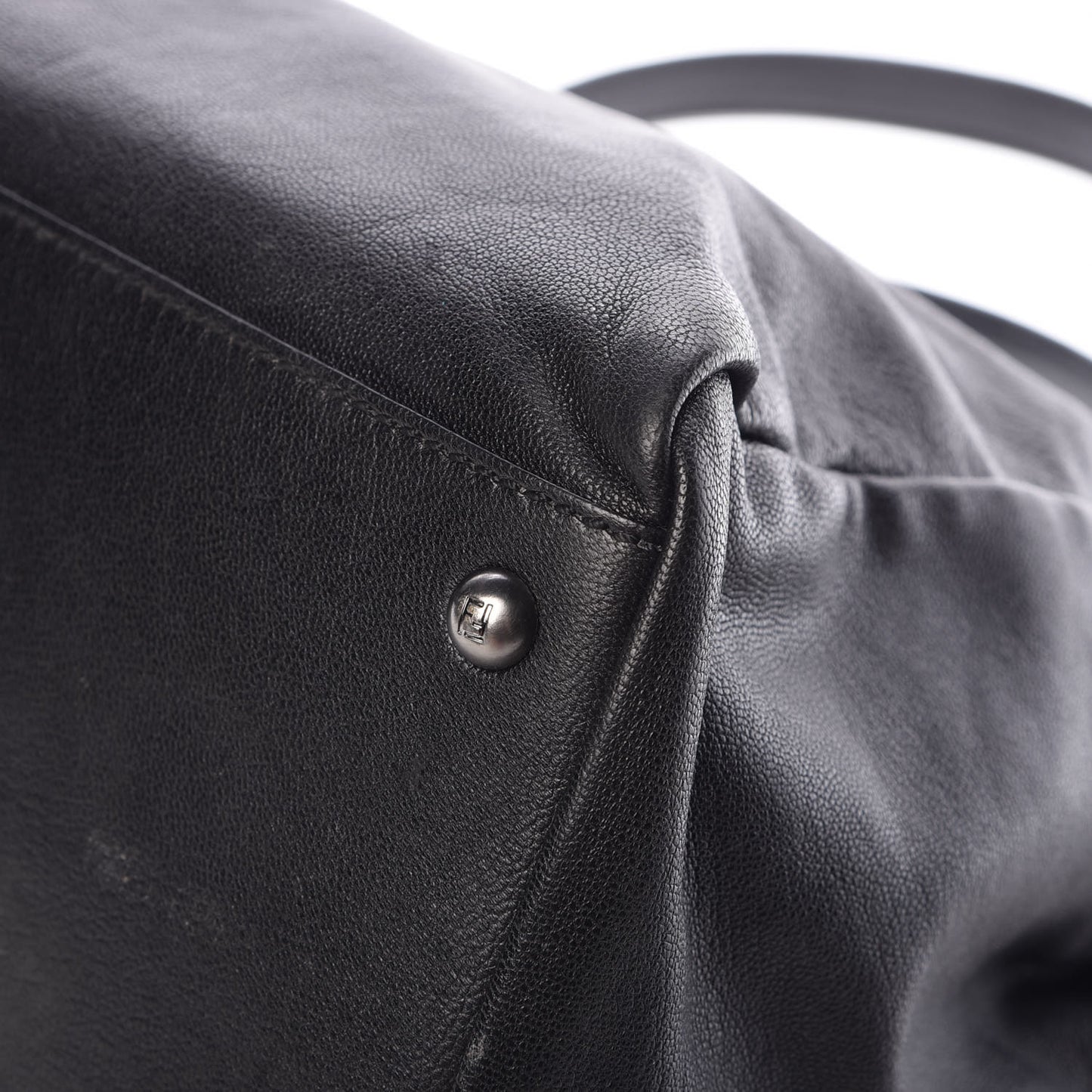 Goatskin Large Peekaboo Iconic Satchel Black Lampone