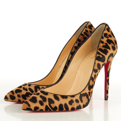Christian Louboutin Pony Hair Jaguar Kid Leopard Print Pigalle Follies 100 Pumps 37 Brown 3 of 7