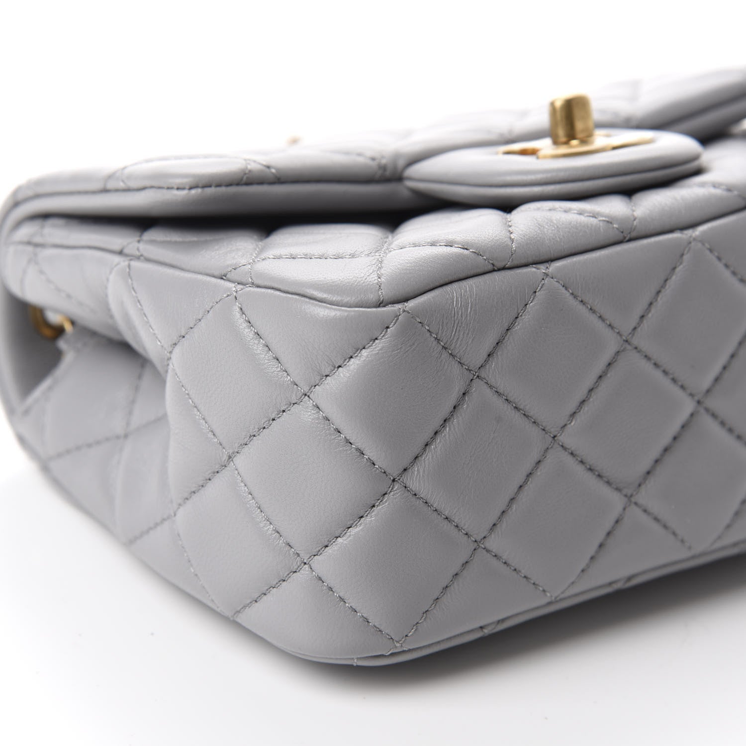 Chanel Lambskin Quilted Mini Pearl Crush Flap Light Grey 6 of 11