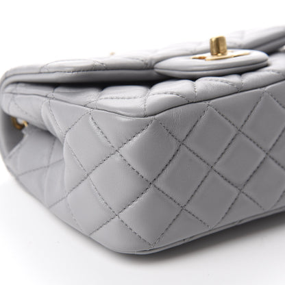 Chanel Lambskin Quilted Mini Pearl Crush Flap Light Grey 6 of 11