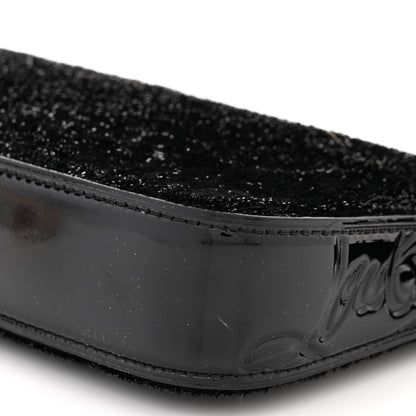Christian Louboutin Patent Velour Loubila Chain Clutch Black 9 of 9