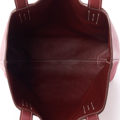 Hermes Veau Sikkim Swift Double Sens 30 Reversible Tote Bois de rose Rouge Garance 6 of 7