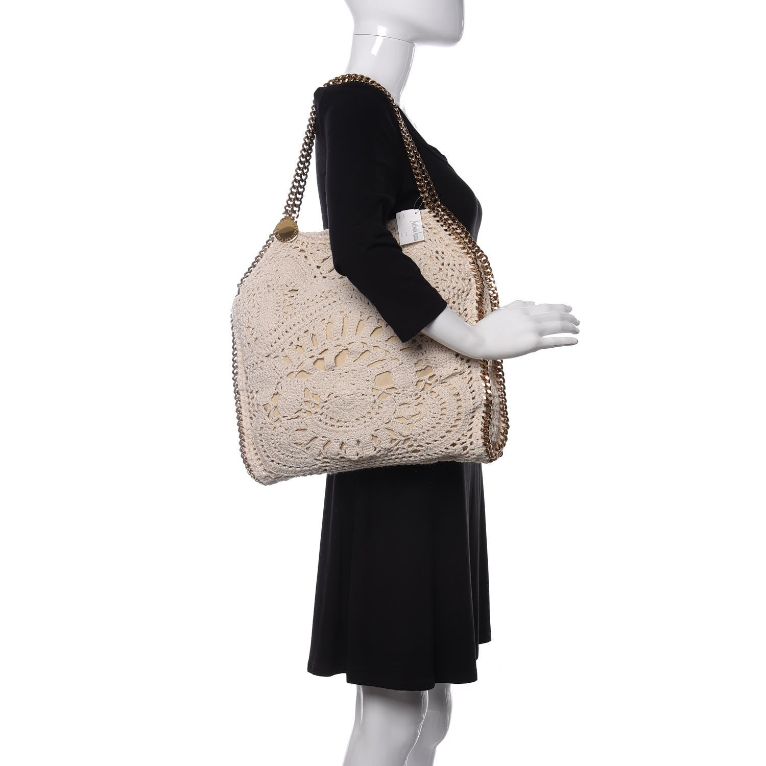 Stella McCartney Cotton Crochet Falabella Ajouree Tote Bag White 2 of 9