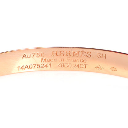 Hermes 18K Rose Gold Diamond PM Collier De Chien Bracelet SH 4 of 5